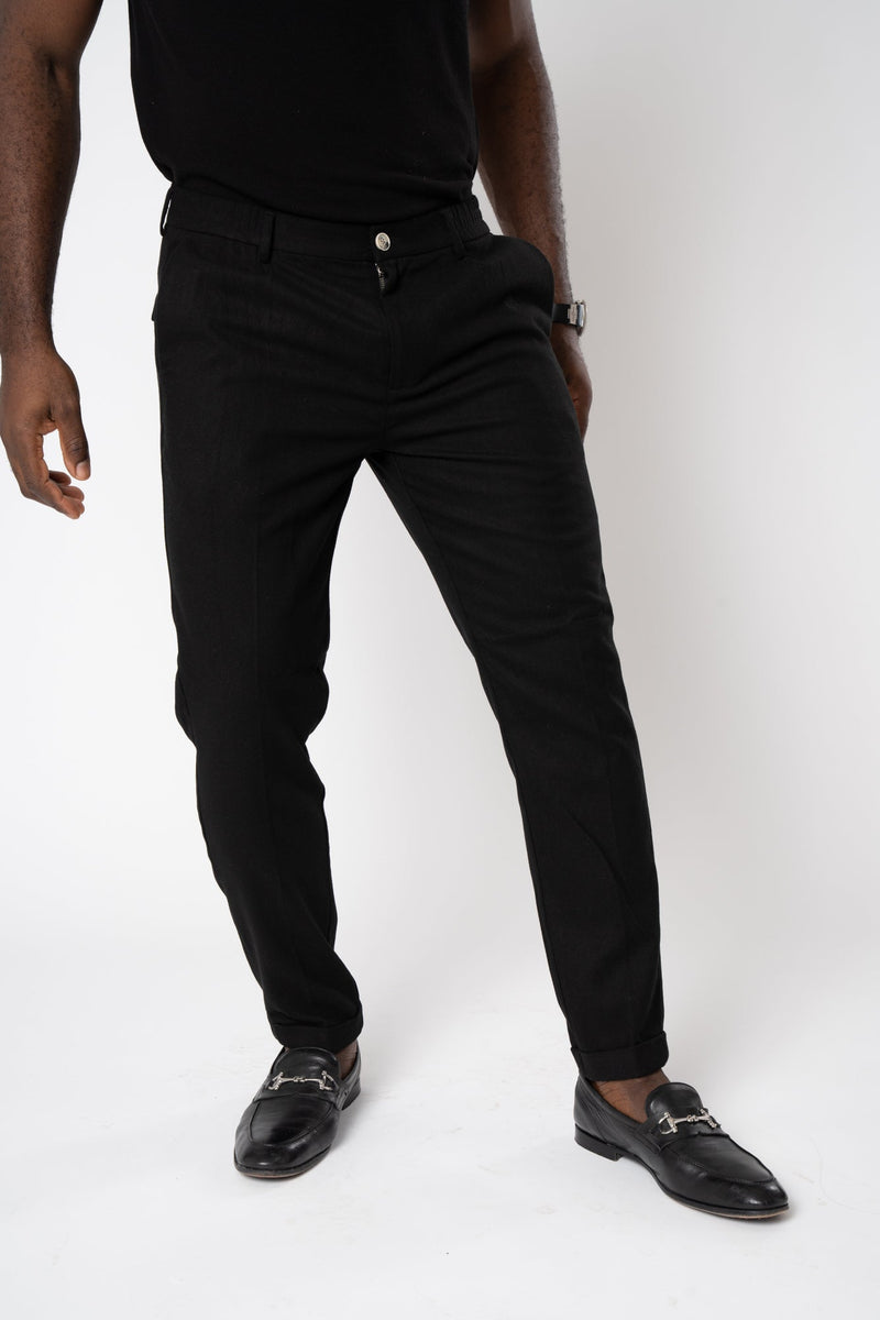 BLACK PANTS PUNTO MILANO CASUAL SLIM FIT