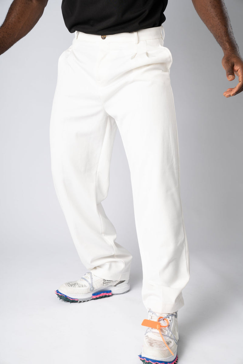 Pantalone in cotone oversize White