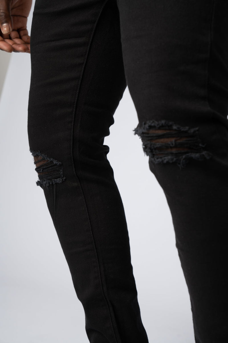 Jeans Strappati al Ginocchio Black