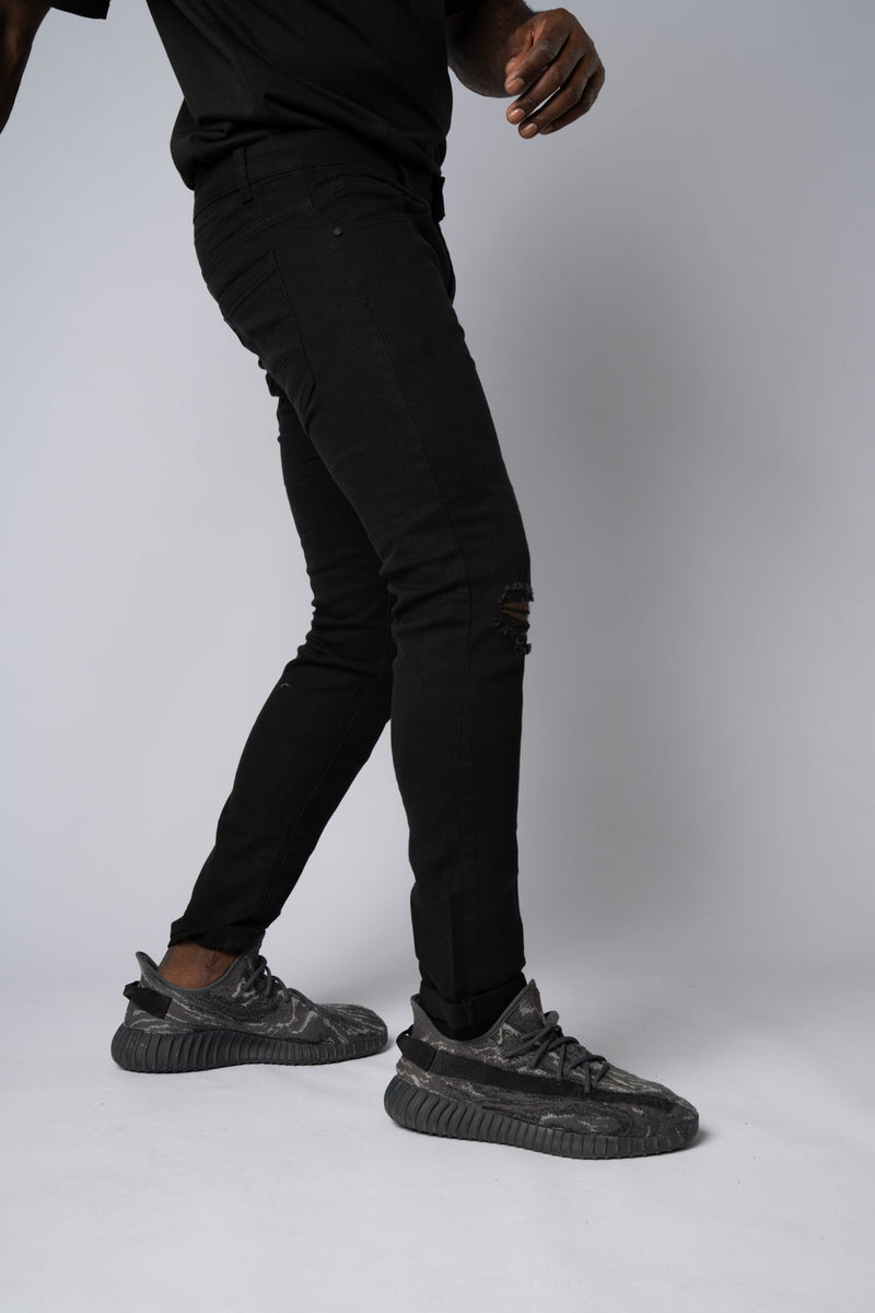 Jeans Strappati al Ginocchio Black